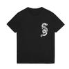 Black Summer Men's Clothes Dragon Printed Blouse Cotton T-Shirts Male Tee Tops