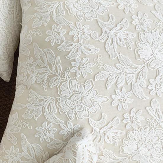 Наволочка Цветочная Вышивка Французский Стиль Скрытая Молния Квадратная Форма Декор Гостиной Спальни Автомобиля Дивана Подушка-Наволочка