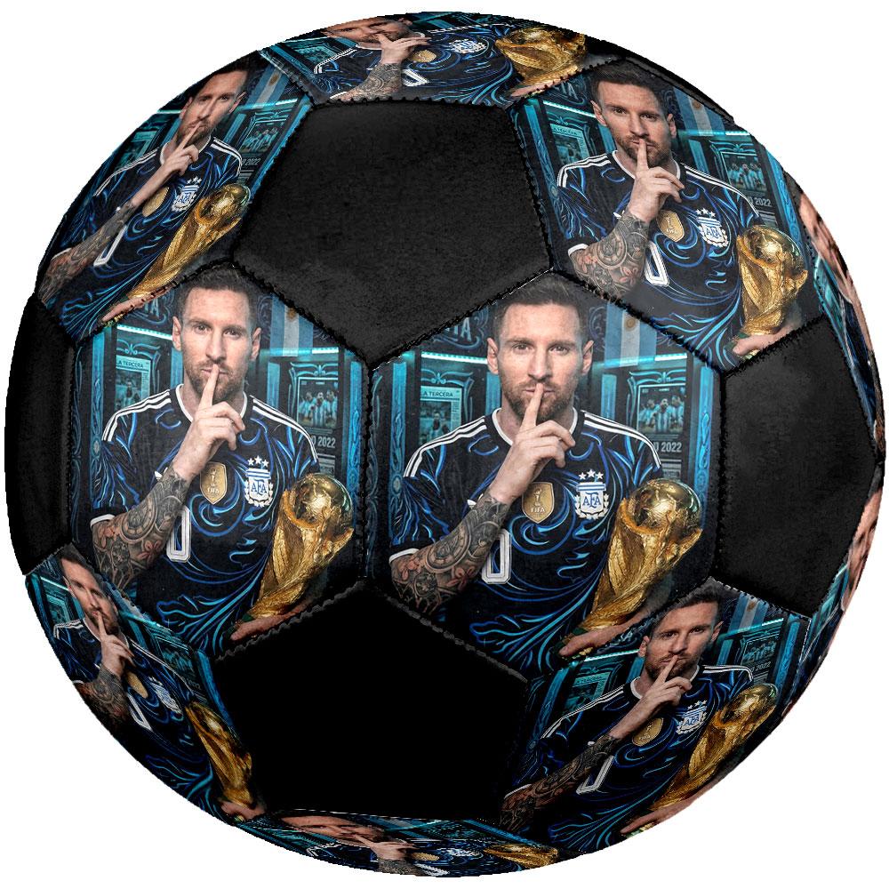 King Leo Size 5 Soccer Ball, Machine-Stitched PVC, Durable & High Bounce, All Ages Fit, fan merchandise, matches & outdoor use.