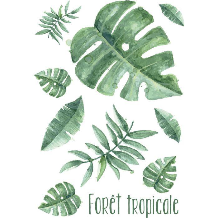 Transfert thermocollant - Ki-Sign - A4 - Autocollant thermocollant - Feuilles tropicales - Tropical