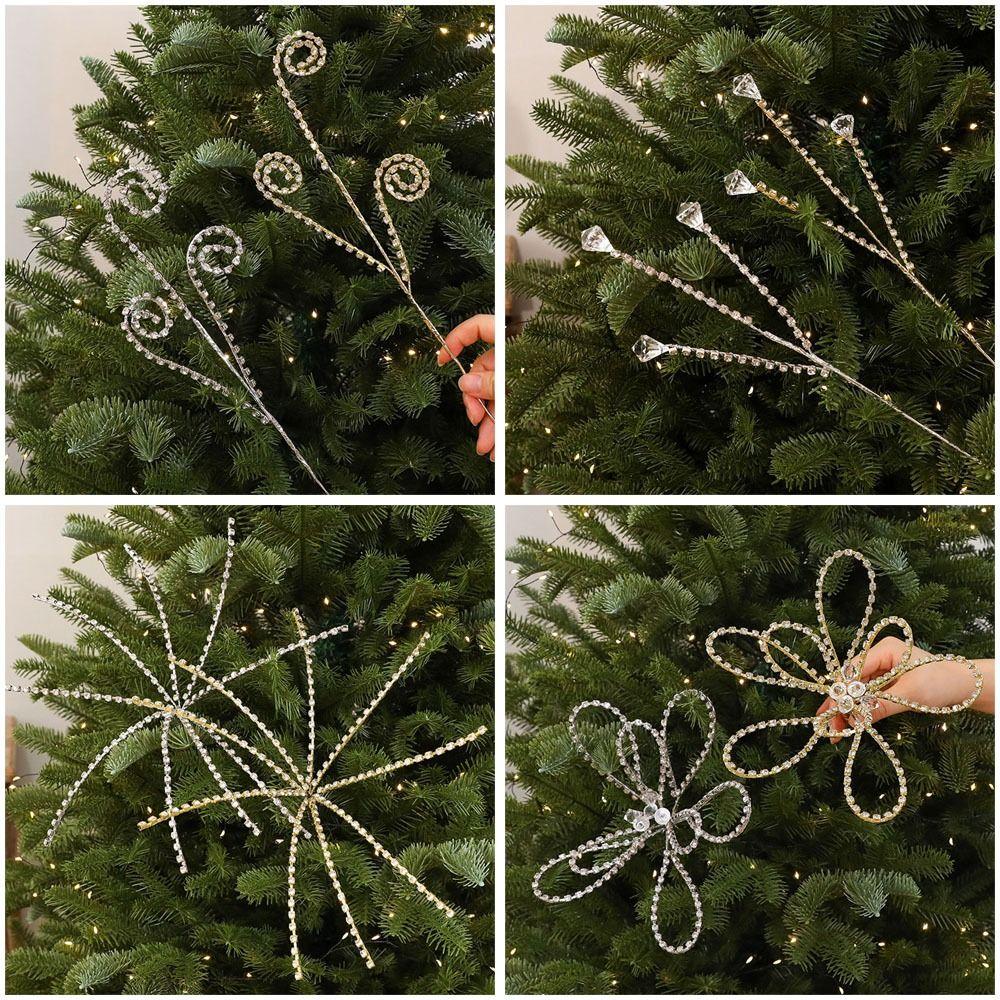 Sparkling Crystal Bud Branches Transparent Bead Christmas ornaments Wedding Decor