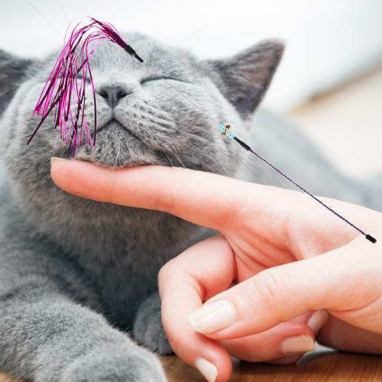 Teaser Cat Toy Interactive Relieve Boredom Plastic Attractive Teaser Stick for Indoor