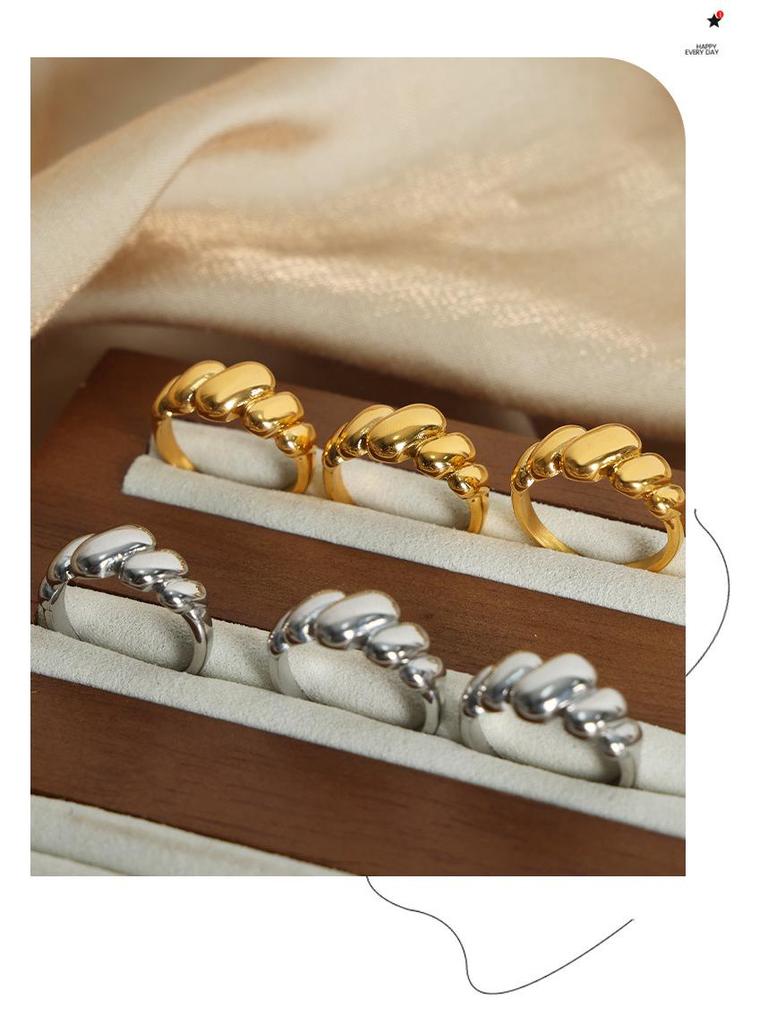 Геометрическое кольцо на фалангу из золота 18 карат - Невыцветающий ретро-дизайн для пар