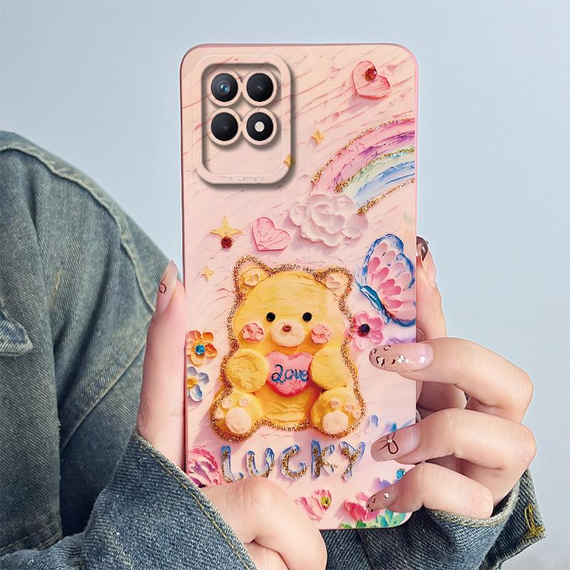 Чехол для телефона OPPO Realme 8i 4G RMX3151 RMX3286 Мягкий силиконовый Capa для realme Narzo 50 Милый панда Мультяшный Цветок Funda Чехол