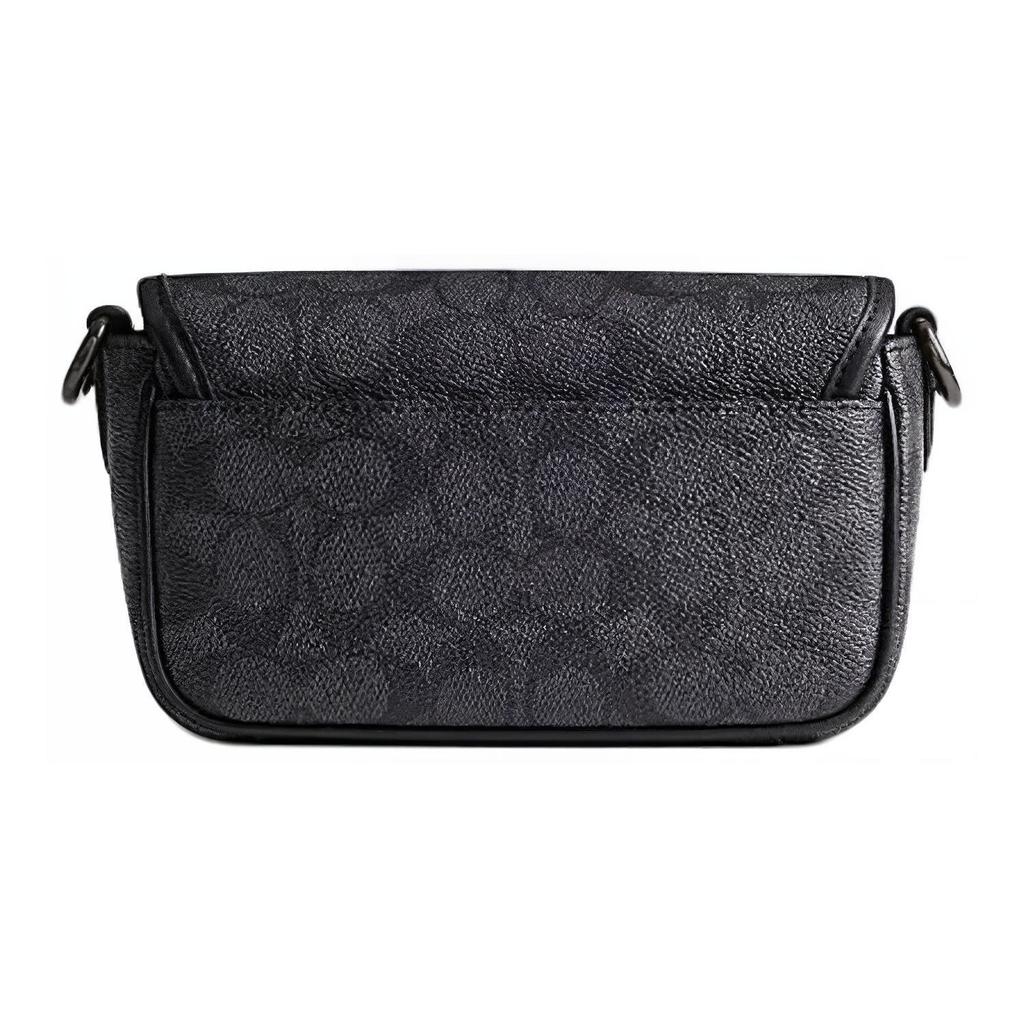 Coach Charter 18 Magnetic Snap Signature Coated Canvas Tote Shoulder Crossbody Bag Small Unisex bags Charcoal CR753-CHR