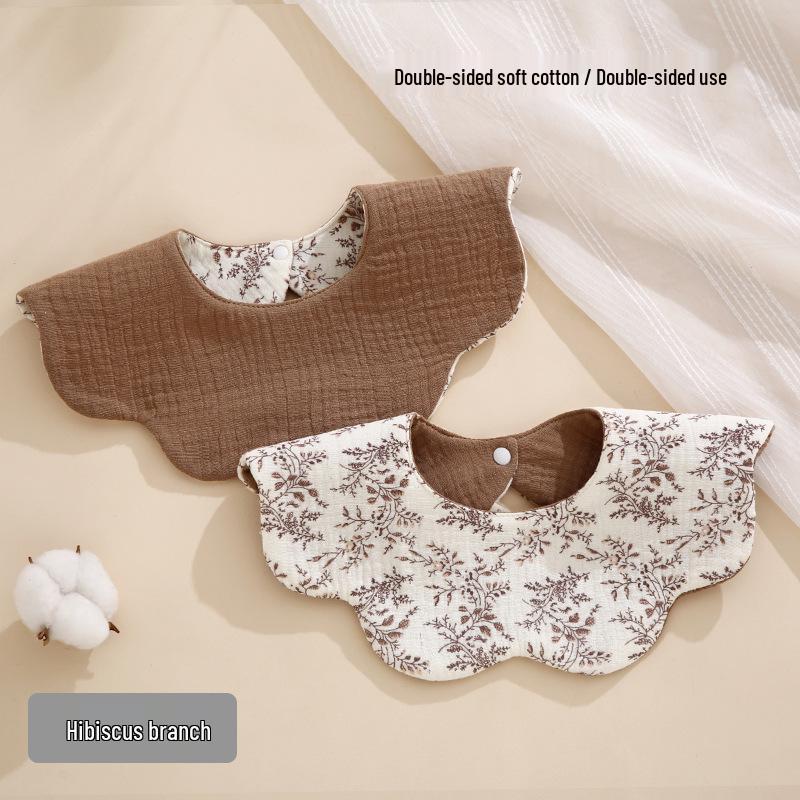 Двусторонний нагрудник для младенцев с вращением на 360°, Хлопковая марля, Всесезонный, Впитывающий, Качество класса А