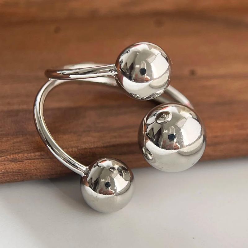 Кольца для женщин, парные, минималистичные, ручной работы, простые, кольцо с тремя шариками, изящные ювелирные изделия, подарок, предотвращают аллергию