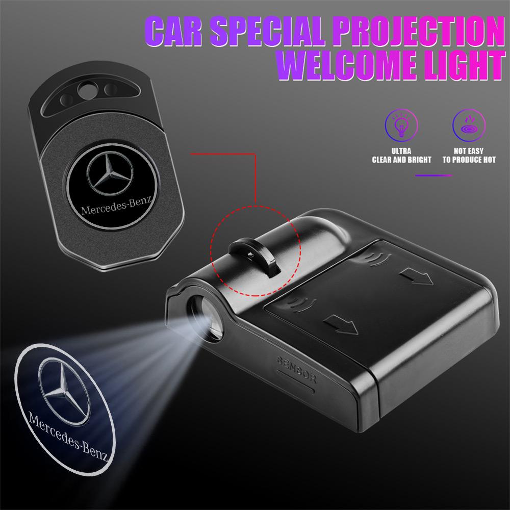HOXL2 1/2PC Car Door Welcome Light Wireless Projector Lamp Decorative For Mercedes Benz W204 W124 W201 W202 W212 W220 W205 GLA CLA AMG