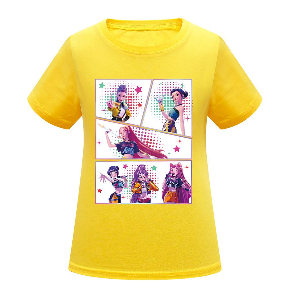 Kids Girls Anime Cartoon K-POP Rumi Zoey Mira Printed Casual Short Sleeves T-Shirt Top