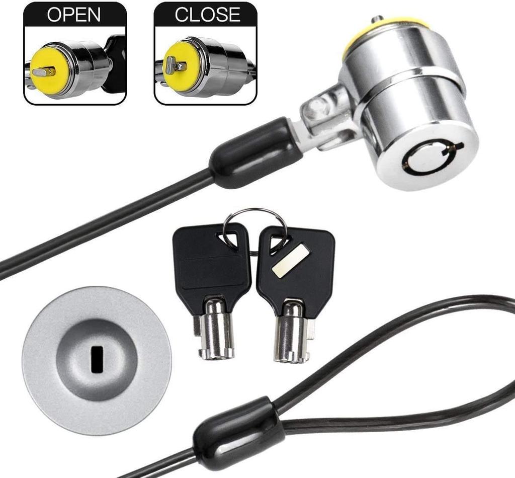 Выдвижной адаптер-ключевина для ноутбука с защитой от кражи и стальным тросовым замком длиной 1,8 м