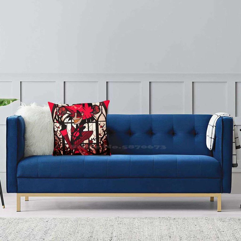 Stained Glass Alastor Home Sofa Car Waist Throw Pillowcase Radio Demon Alastor Stained Glass Angel Dust