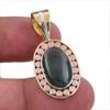 Natural Bloodstone 925 Solid Sterling Silver Jewelry TwoTone Pendant 1.25" G1g64