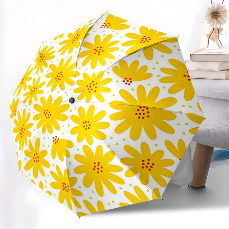 1pc Flower Pattern Automatic Open/Close Umbrella, Portable Folding Umbrella for Travel, Themed Events, It is suitable as a gift for various festivals,