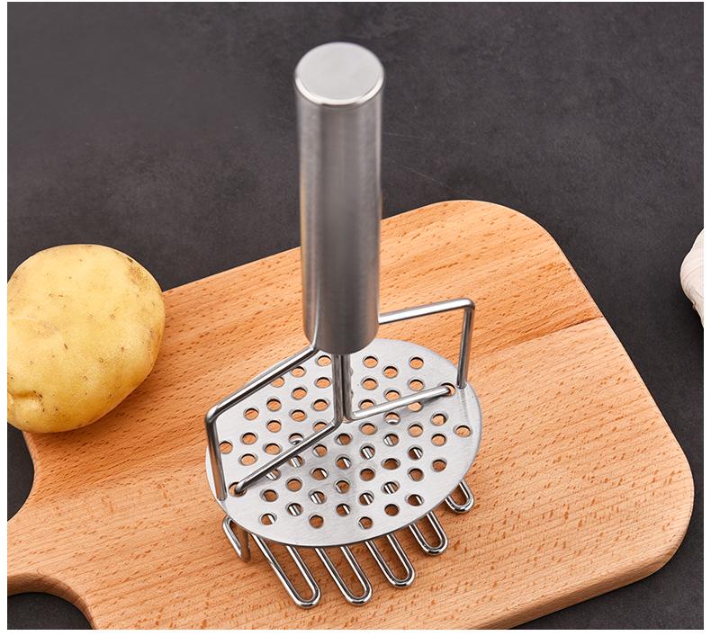 Stainless Steel Multifunctional Double-Layer Potato Masher Kitchen Gadget