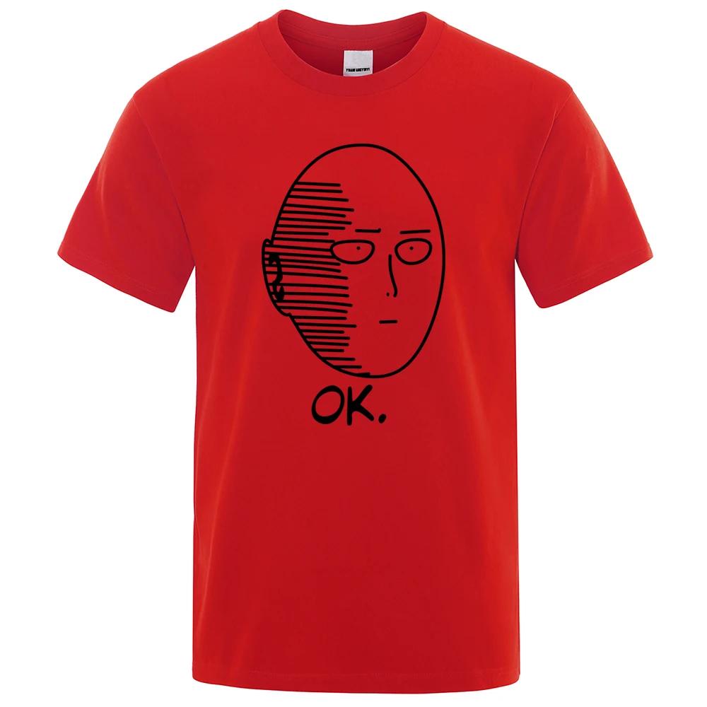 One Punch Man Saitama Sensei Mens T Shirt Fashion Funny Short Sleeve Summer Oversized Clothing Cotton Anime Breathable T-Shirts
