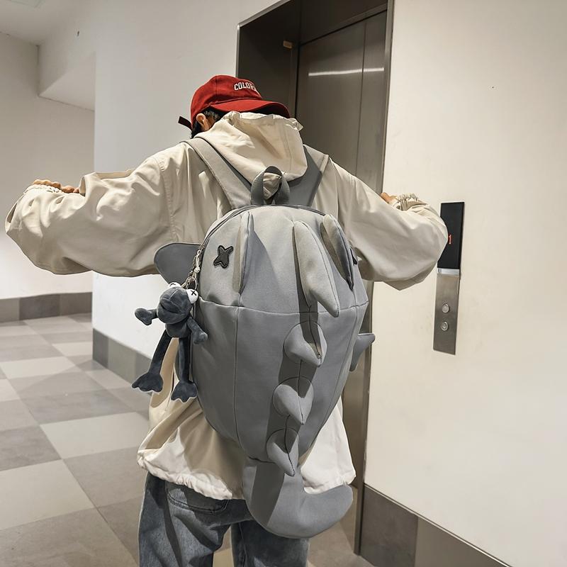 Мужской рюкзак с рисунком акулы для женщин, большой емкости, школьный рюкзак для школьников