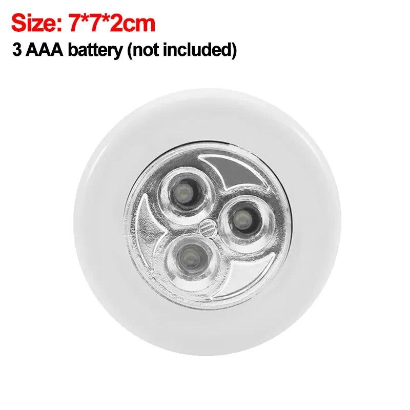 LED Night Light Battery Powered Wireless Wall Lamps for Bedroom Kitchen Bedside Toilet Closet Press Touch Switch Small Lights