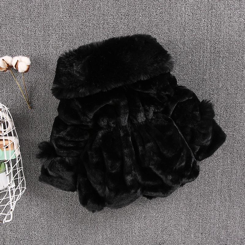Осень и зима Новая шуба из искусственного меха для девочек Утолщенная стеганая куртка