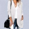 Женский мягкий вязаный свитер с длинными рукавами и открытым передом, свободный кардиган, повседневная верхняя одежда с карманами