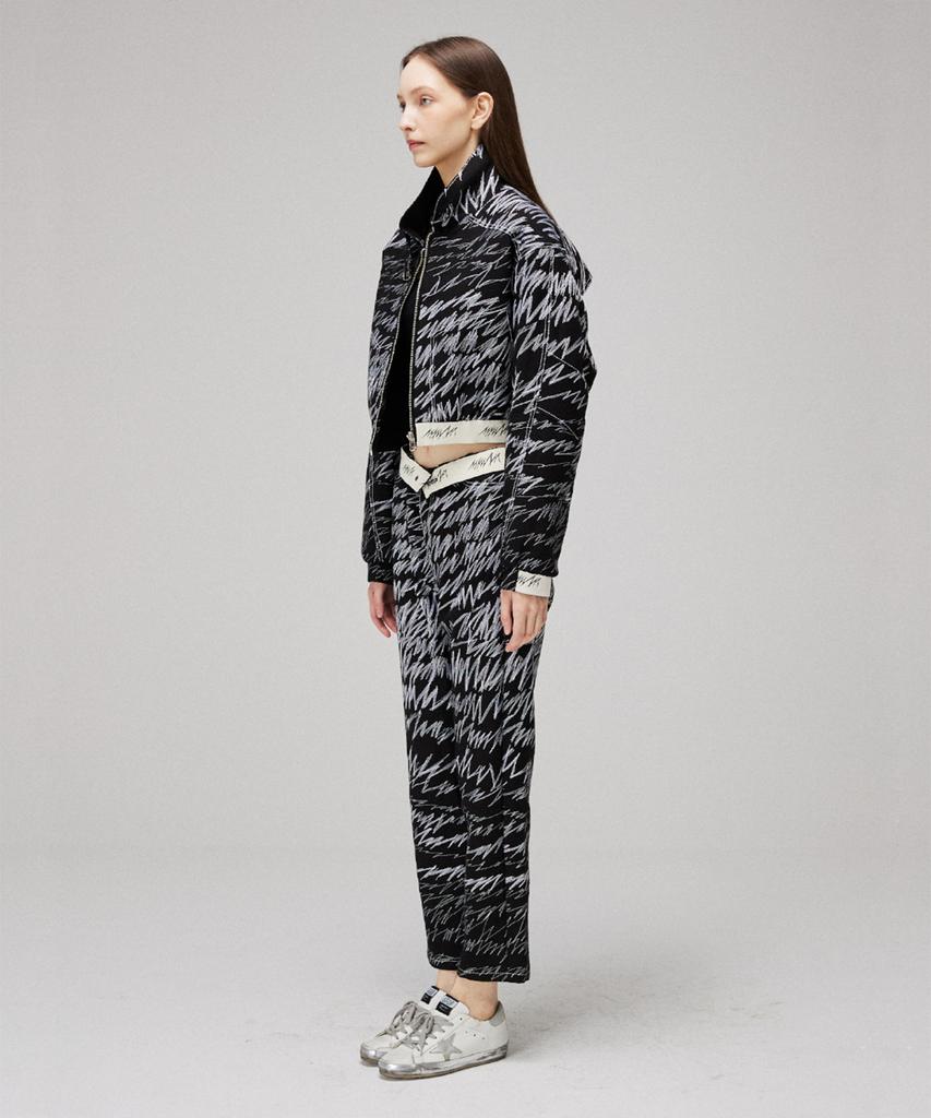 Meuameu Signature Scribble Stitch Logo Band Pants