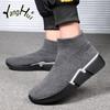 Outdoor Sock Boots Keep Warm Elastic Cotton Fabric Sports Casual Gaobang Platform Shoes for Men 2024 New Fashion Autumn Winter