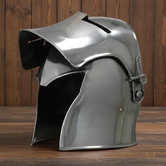 Medieval Barbute Helmet : fully wearable helmet for Role Play with Free Display Stand