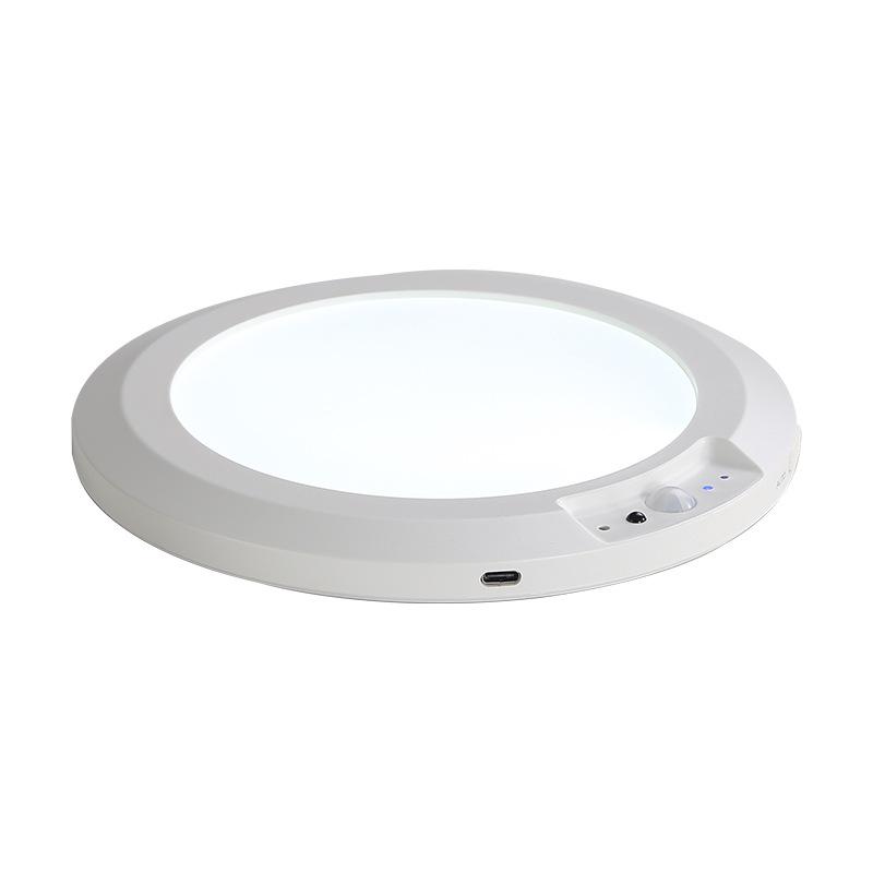Wireless LED Ceiling Light with Motion Sensor & Remote, USB Rechargeable for Hallway, Cloakroom, or Balcony.