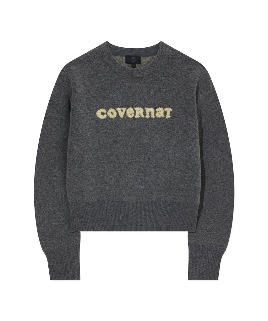 COVERNAT WOMAN Вязаный джемпер с логотипом Cooper Угольный
