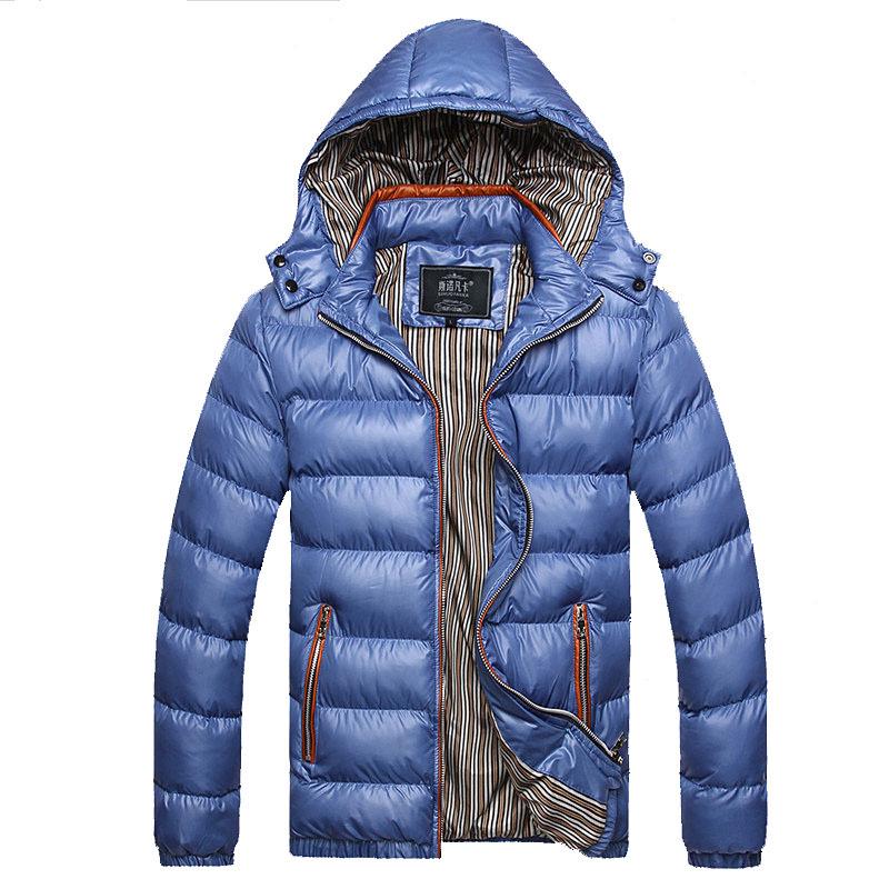 Men's Thick Cotton Suit Winter Slim Hooded Warm Coat
