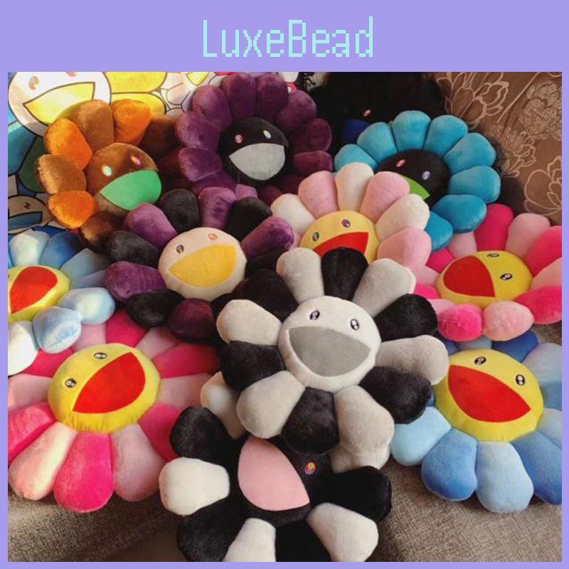 Разноцветная 40 см Подушка Плюшевая Радужный Цветок Такаси Мураками С Улыбающимися Лицами