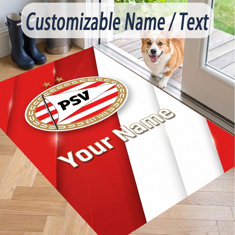 Custom Text Printed Rug PSV Eindhoven FC Non Slip Floor Carpet For Home Room Decor
