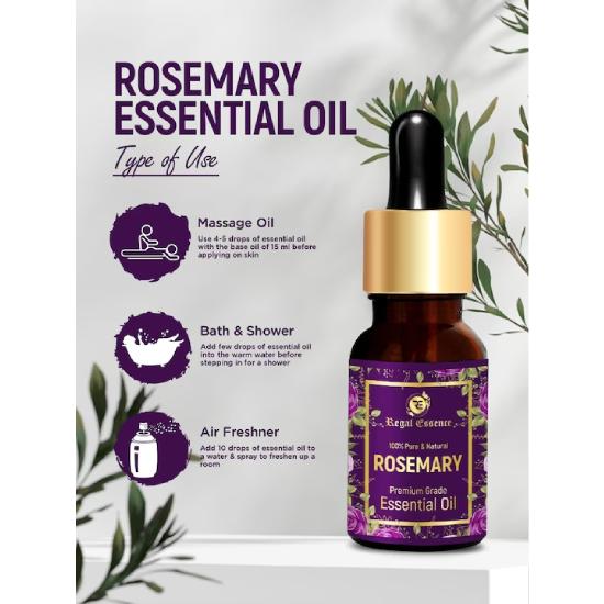 REGAL ESSENCE Эфирное масло розмарина для роста волос | Эфирные масла для кожи и волос | Чистое масло розмарина| - 15 мл