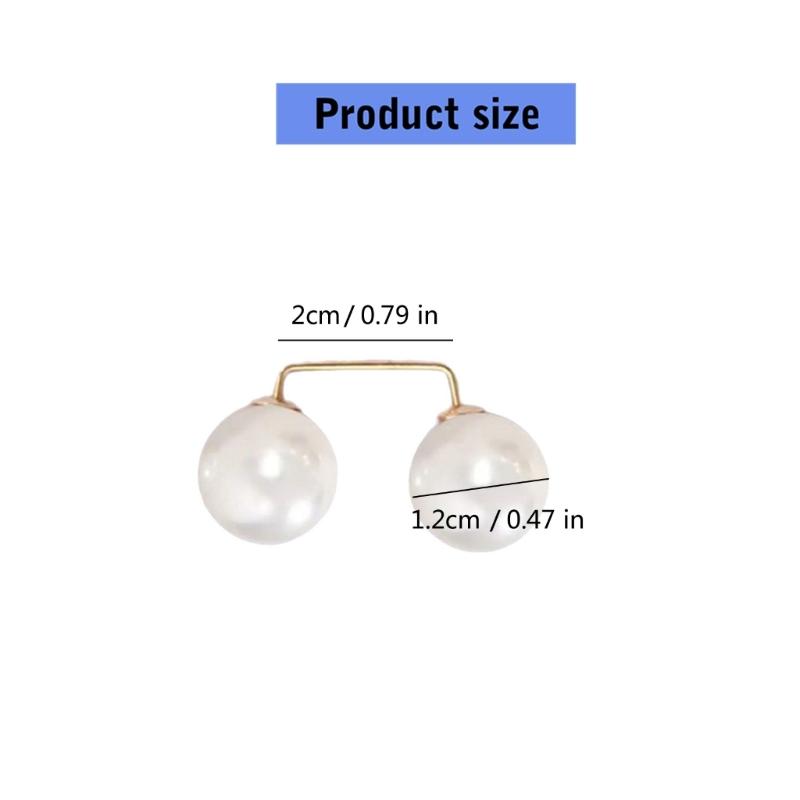 8Pcs Artificial Pearls Waist Button Tighteners Trousers Waistband Adjusters Clip for Dress Cardigan Shawl Safety Pin