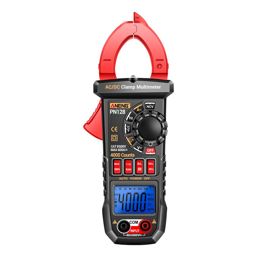ANENG PN128 Clamp Meter 4000 Counts 600A ACDC Current Ammeter Voltmeter Electric Tester True RMS
