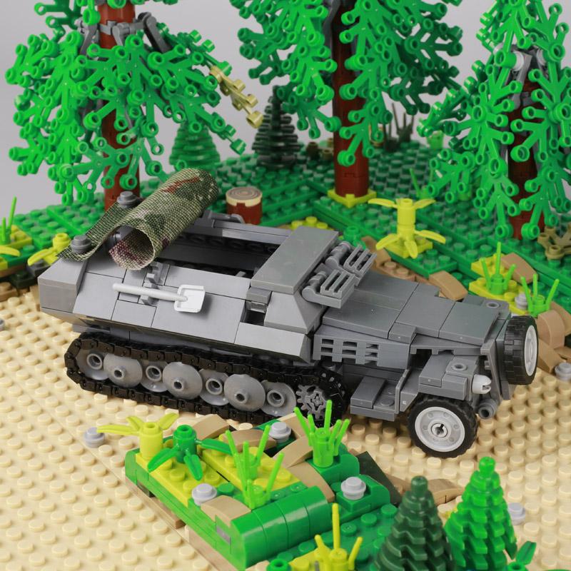 Нетоксичный Вторая мировая война Военный Североафриканская кампания Колесная Бронированная машина Танковая пушка Фигурки солдат Строительные блоки Оружейный грузовик Армейская игрушка