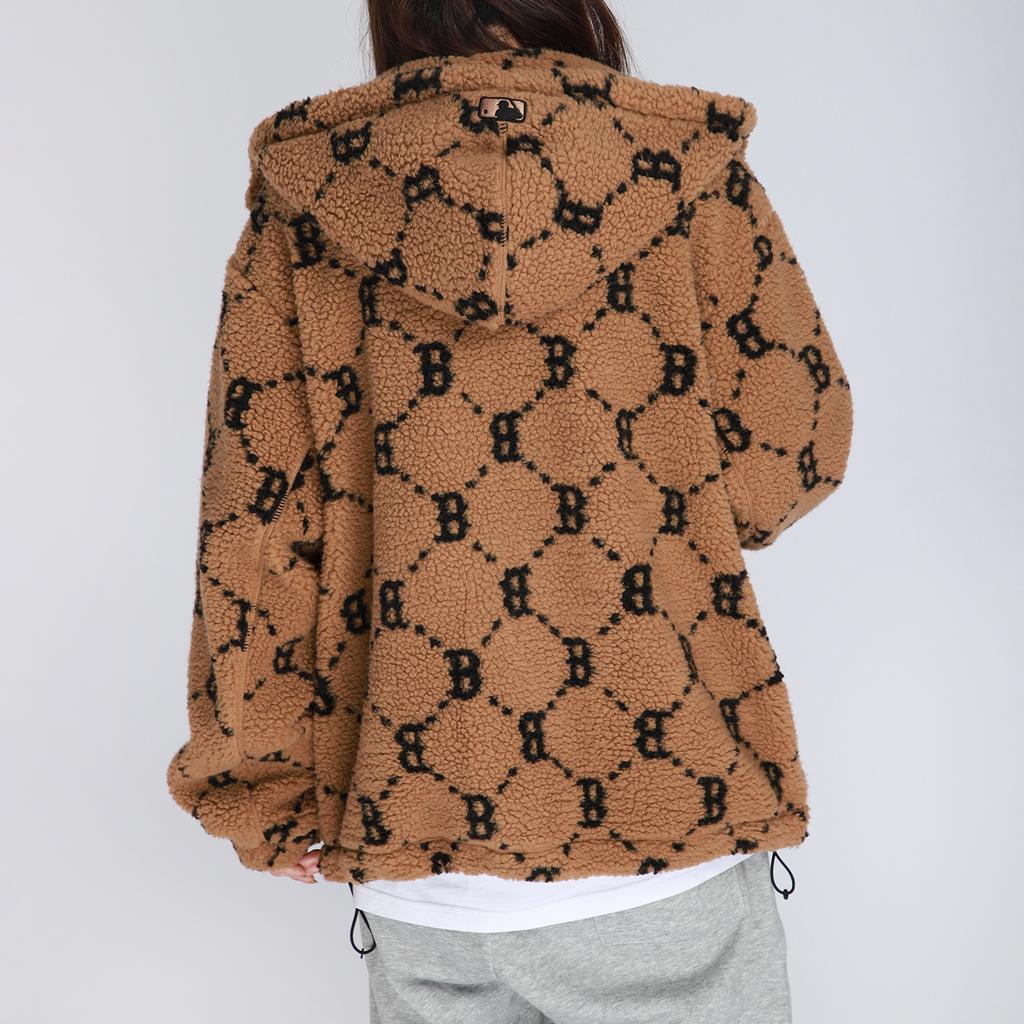 New MLB Old Flower Velvet Jackets Unisex Light Brown 3AJPF1316-43BGD