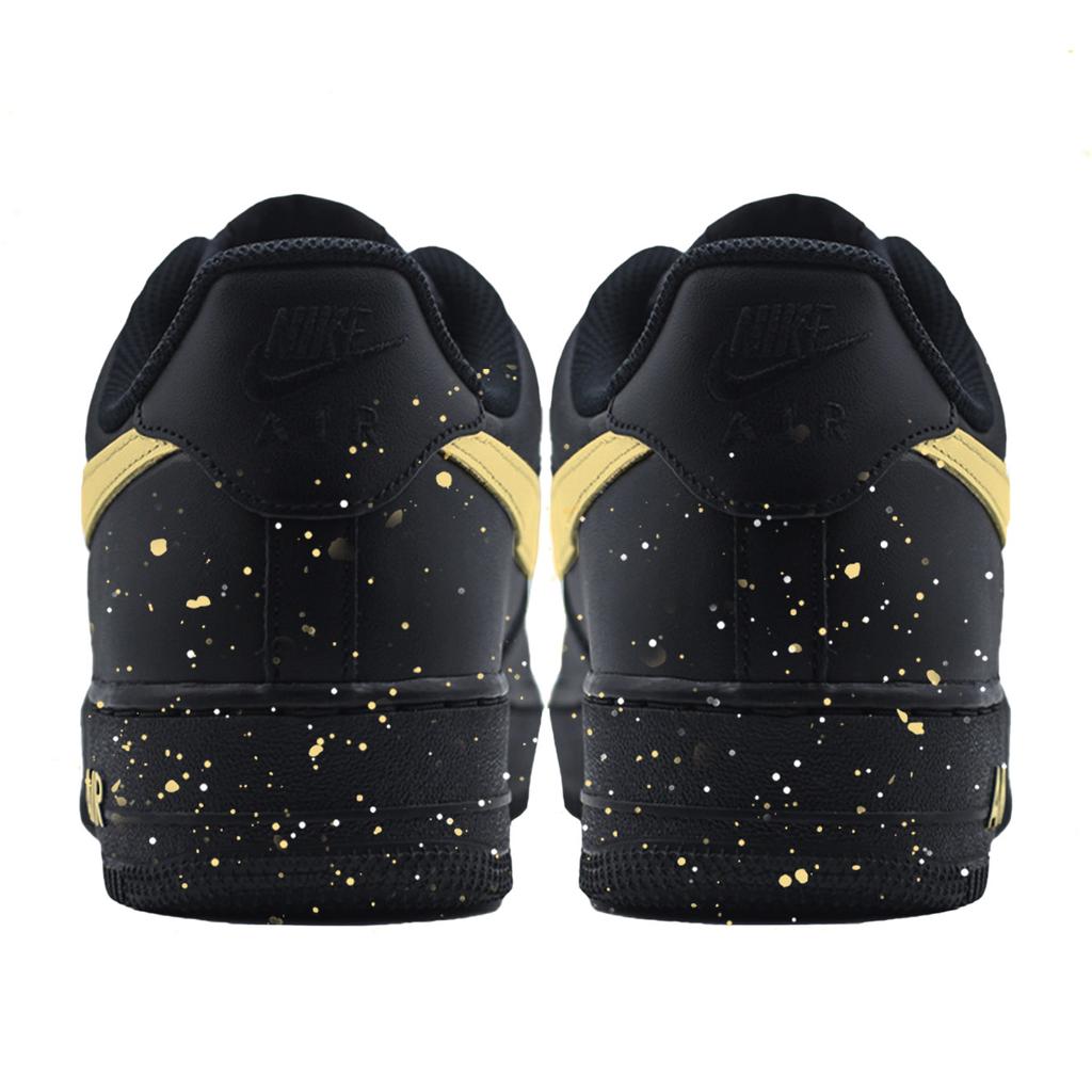 Nike Air Force 1 Печать Чернила Устойчивые к истиранию Нескользящие Низкие Скейтбордические Кроссовки Унисекс Черный Желтый cw2288001(Команда1039-)