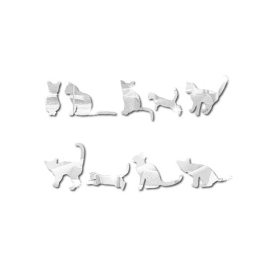 9шт/набор многоразовые наклейки на стены самоклеящиеся модные 3D-эффект наклейки на окно для кошек