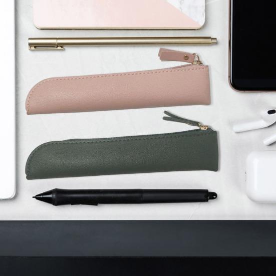 Пенал тонкий искусственная кожа пенал небольшой мешок для хранения ручек канцелярский органайзер для ручек и линеек