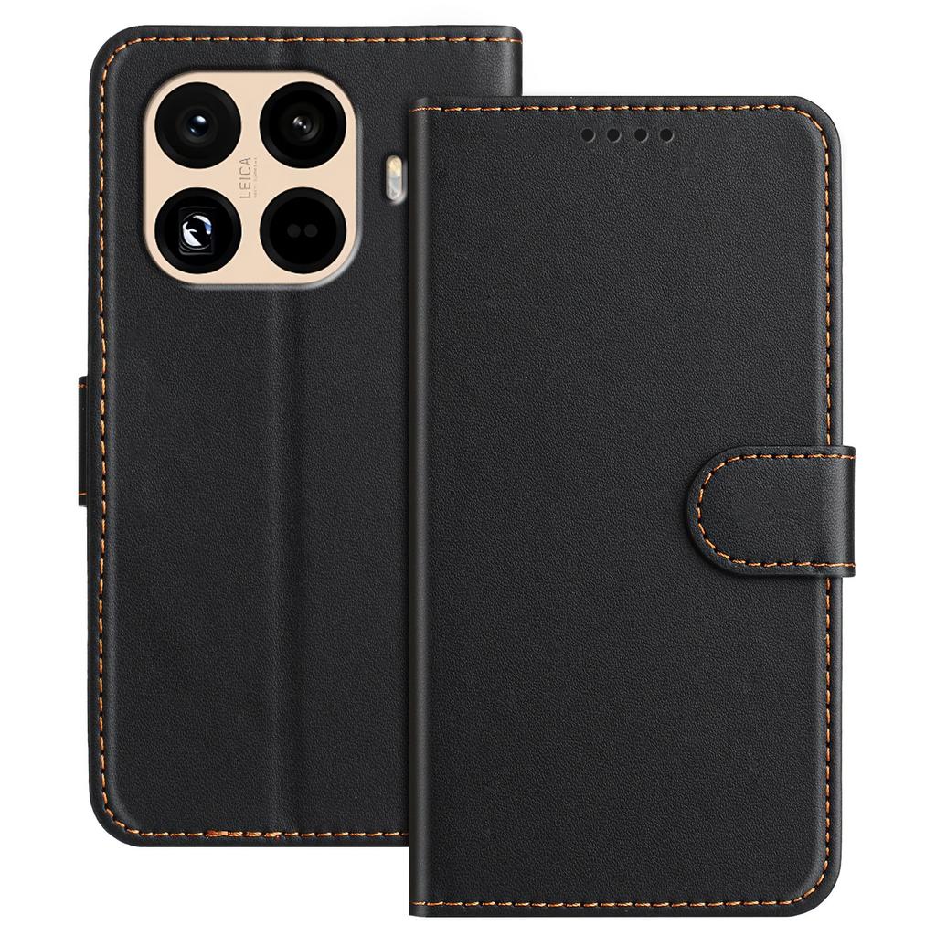 Для Xiaomi 15T Pro Кожаный чехол-кошелек-подставка Однотонный Противоударный чехол для телефона