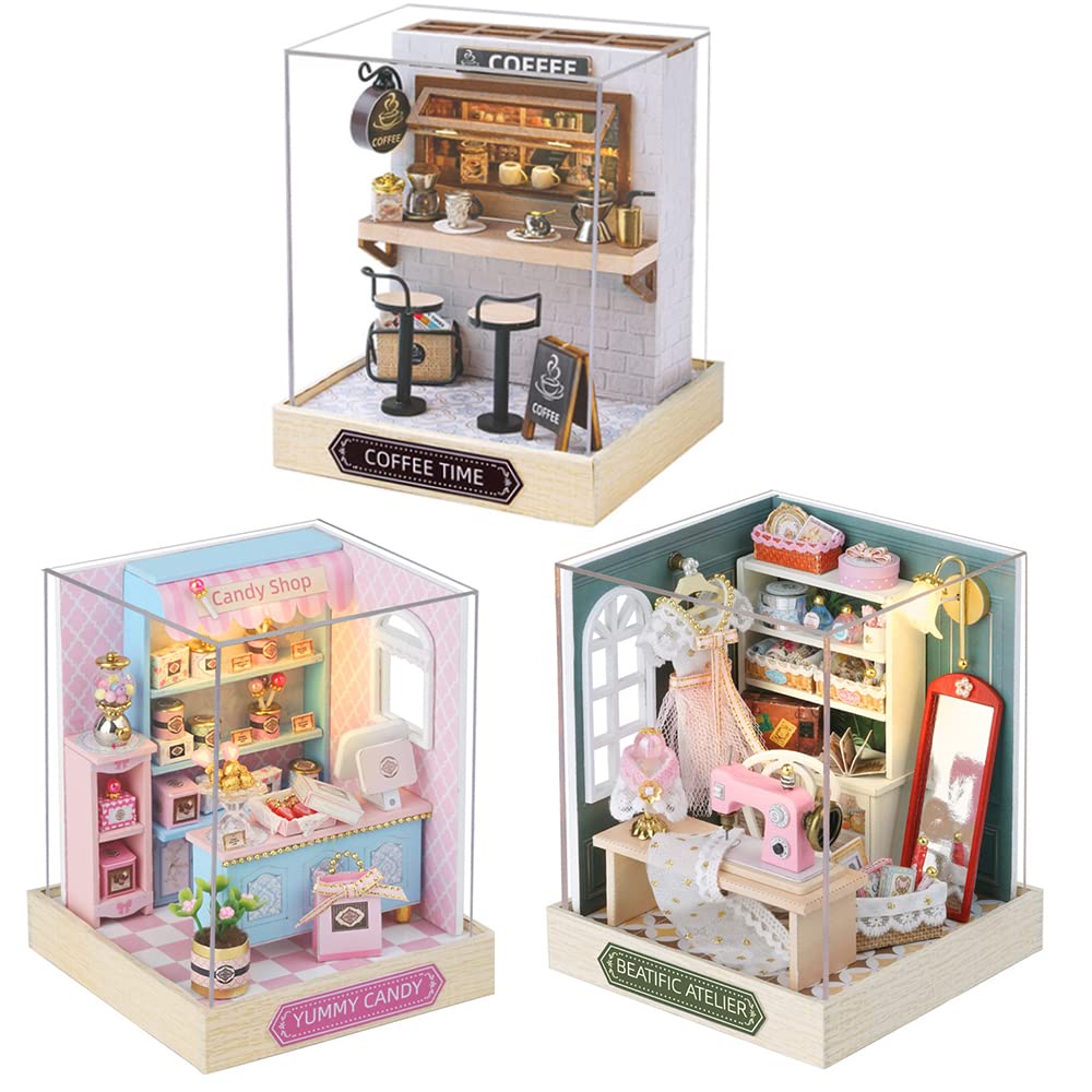 (t-FREAK) 1:32 Dollhouse Set of 3, Handmade Kit Set Miniature, Happiness Series (QT-045+ QT-047+ QT-048)