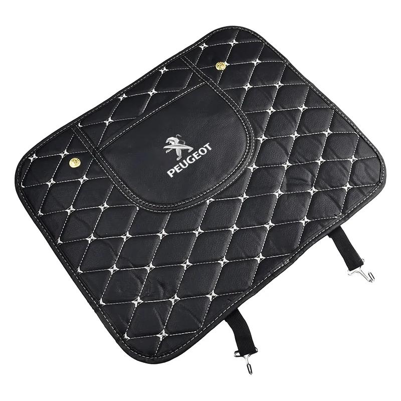 For Peugeot Car Seat Back Anti Kick Pad Leather Scratch Mat For Peugeot 206 307 308 3008 207 208 407 508 2008 5008 107 106 205 4