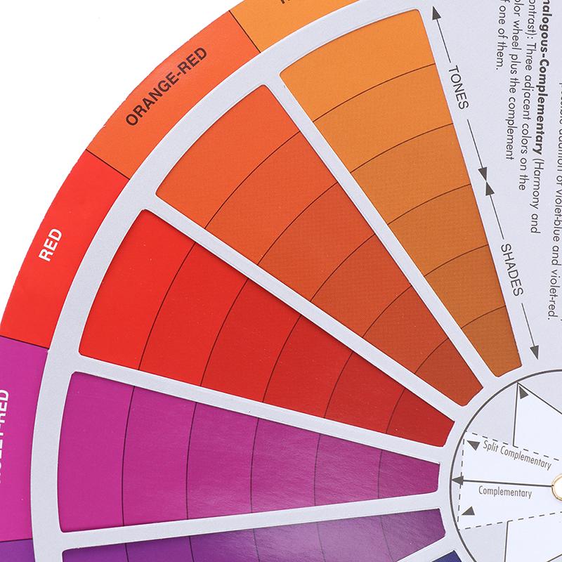 Колесо для смешивания цветов на бумажной карте Круглый центральный круг вращается Татуировка Ноготь