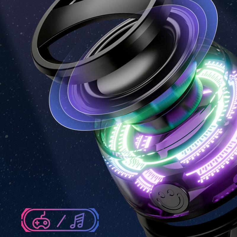 Уличный магнитный Bluetooth-динамик Беспроводной портативный мини-дорожный стереодинамик с RGB-подсветкой и держателем для телефона для iOS