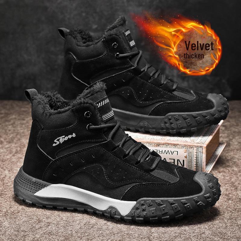 Winter High-Top Plush Work Shoes: Durable, Anti-Smash, Fashionable Outdoor Footwear