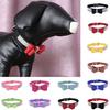 Puppy Dog Velvet Collar Adjustable Full Rhinestone Shining Bowknot Pet Necklace