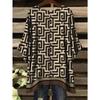 [Printed Design – Not Textured] Women’s Plus casual and comfortable all-over irregular printed pattern bat sleeves