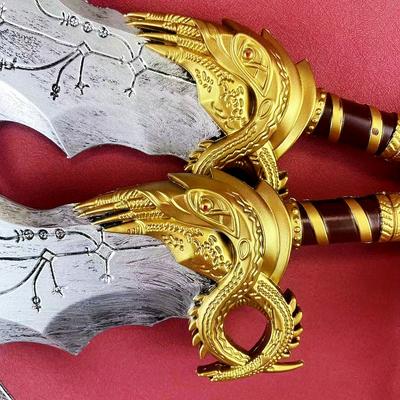 45см ПУ Катана Кратоса God of War 4 Косплей Реквизит Дамасский Меч Реального Размера Японская Катана Клинок Афины Клинок Хаоса Самурайская Сабля Игрушка