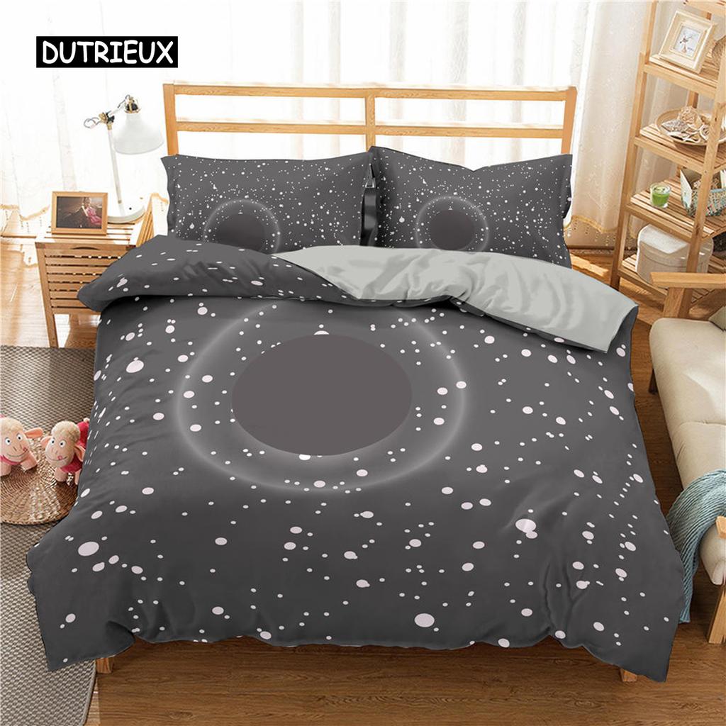 Starry Sky Duvet Cover Set King Size Galaxy Starry Sky Theme Twin Bedding Set for Kids Teen Polyester Colorful Stars Quilt Cover
