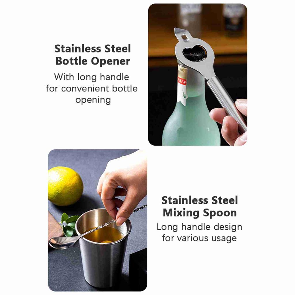 Bartender Kit, 15 Piece Cocktail Shaker Set, Bar Tool Set, for Mojito, , Margarita, Whiskey with Ice Crusher, Tongs